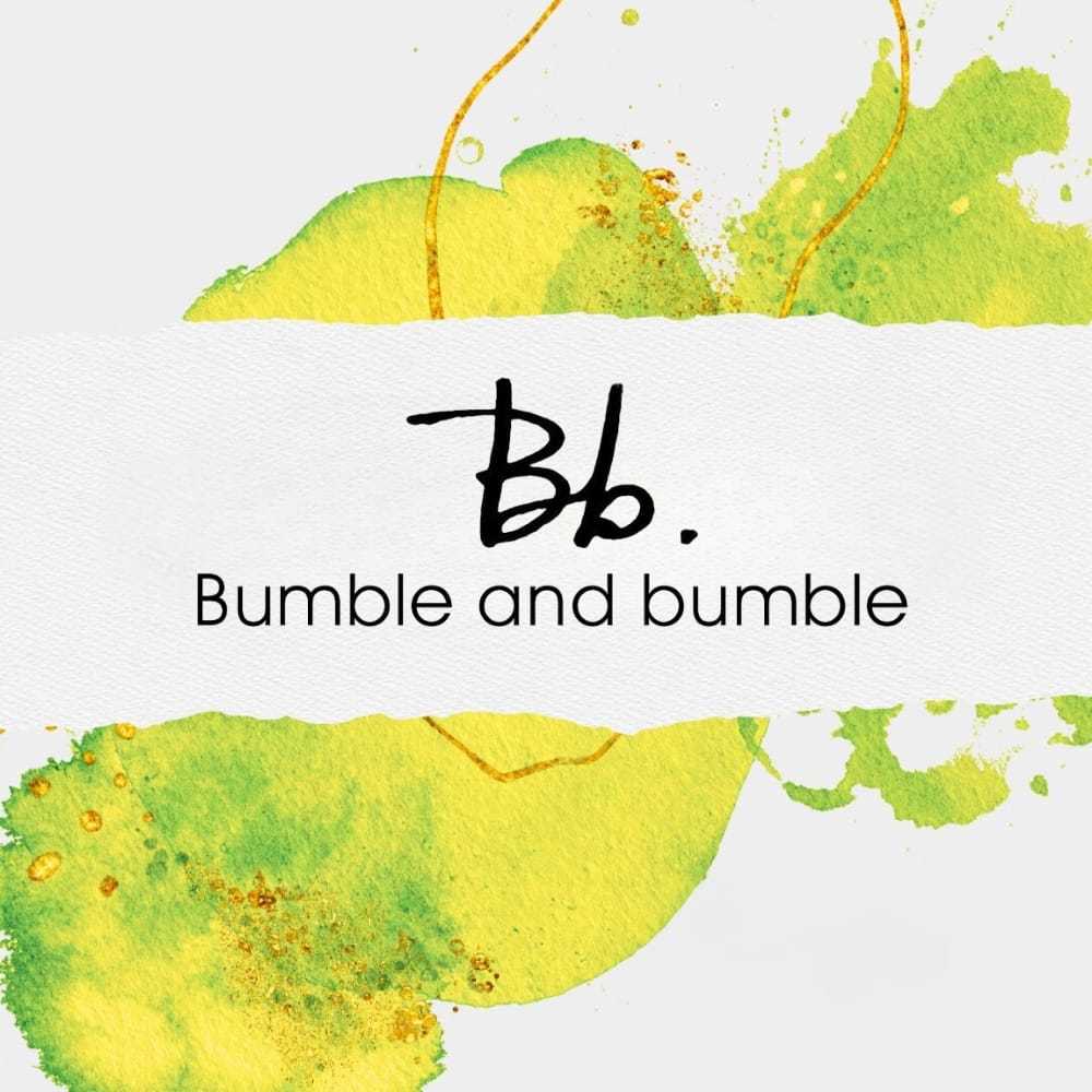 Bb. logo with "Bumble and bumble" text on watercolor background.